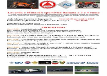 A Cagliari, giovedì 20 novembre, l’Automobile Club Cagliari e il Circolo S.C.Q. organizzano il convegno “Laverda e Minardi: sportività italiana a 2 e 4 ruote”