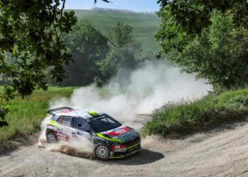 Angelo Pucci Grossi al via del Rally del Brunello, al volante della Skoda Fabia RS