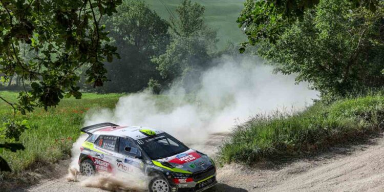 Angelo Pucci Grossi al via del Rally del Brunello, al volante della Skoda Fabia RS