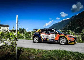 Flavio Brega è ottavo tra i protagonisti del Campionato Italiano Rally Challenger, sulle strade del Rally Coppa Valtellina