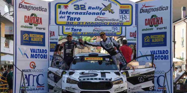 Rudy Michelini in evidenza al Rally Internazionale del Taro:quinto assoluto e terzo nell’IRC Challenge, al termine di una gara di alto livello