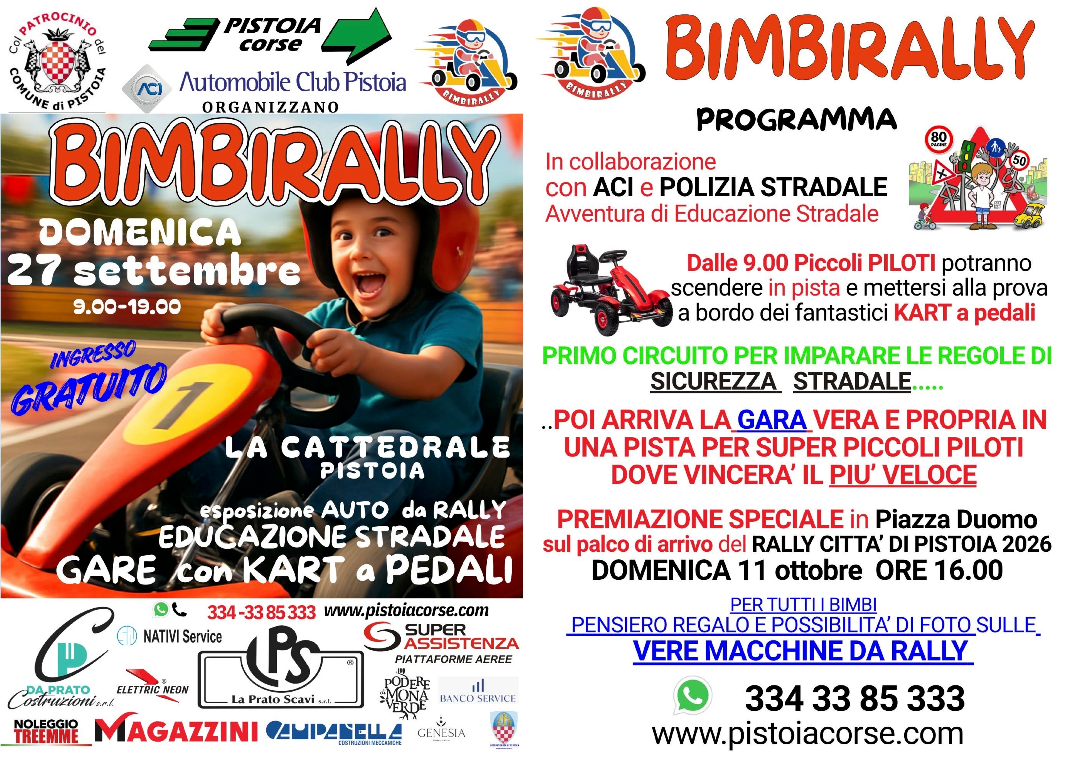“BIMBIRALLY”, APISTOIA IL RALLY DIVENTA UNA SCUOLA DI SICUREZZA STRADALE PER I GIOVANISSIMI