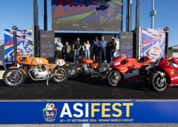 Per il 60° Anniversario dell’ASI, il Circolo marchigiano è stato presente con un suo stand a Misano Adriatico con moto e auto storiche